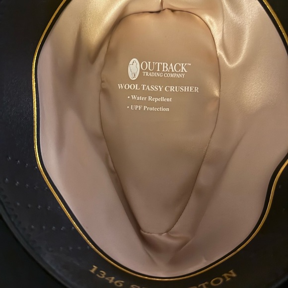 Black Cowboy Hat with Turquoise Accents - Picture 7 of 7